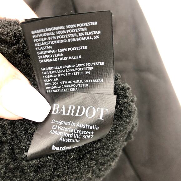 BARDOT Women's Shearling Bomber Jacket Small US 4 Black Faux Suede Cropped NWT - Picture 14 of 15